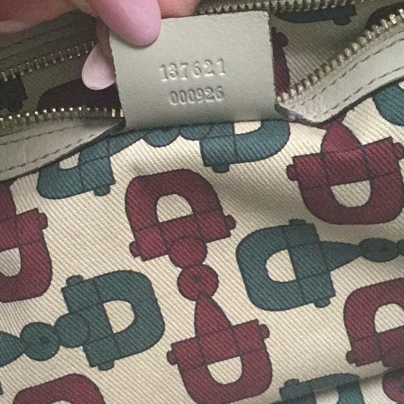 Gucci GG Monogram Embossed Leather Hobo Bag Ivory White Braided Handle - Picture 12 of 13